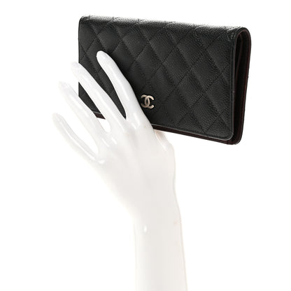 Chanel Caviar Quilted Yen Wallet Black 2 of 9
