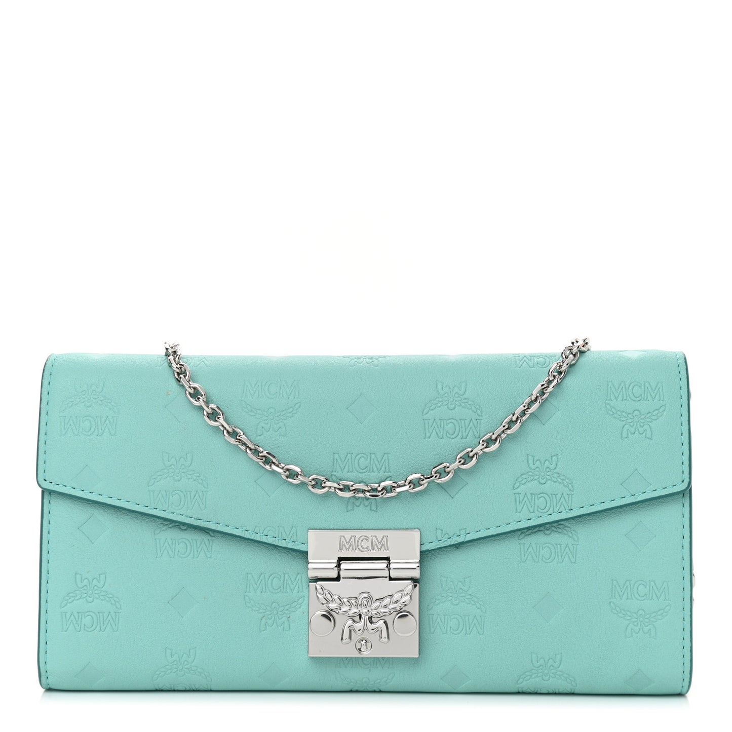 Calfskin Ottomar Large Patricia Wallet On Chain Pool Blue