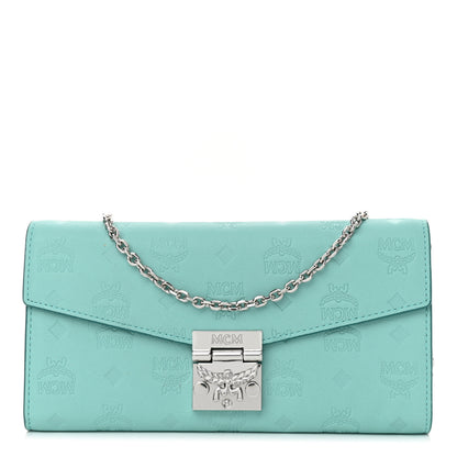 MCM Calfskin Ottomar Large Patricia Wallet On Chain Pool Blue 1 of 10