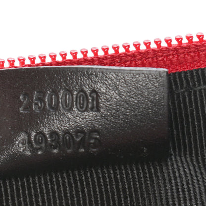 Gucci Calfskin Lizard Embossed Boat Pochette Red 7 of 9