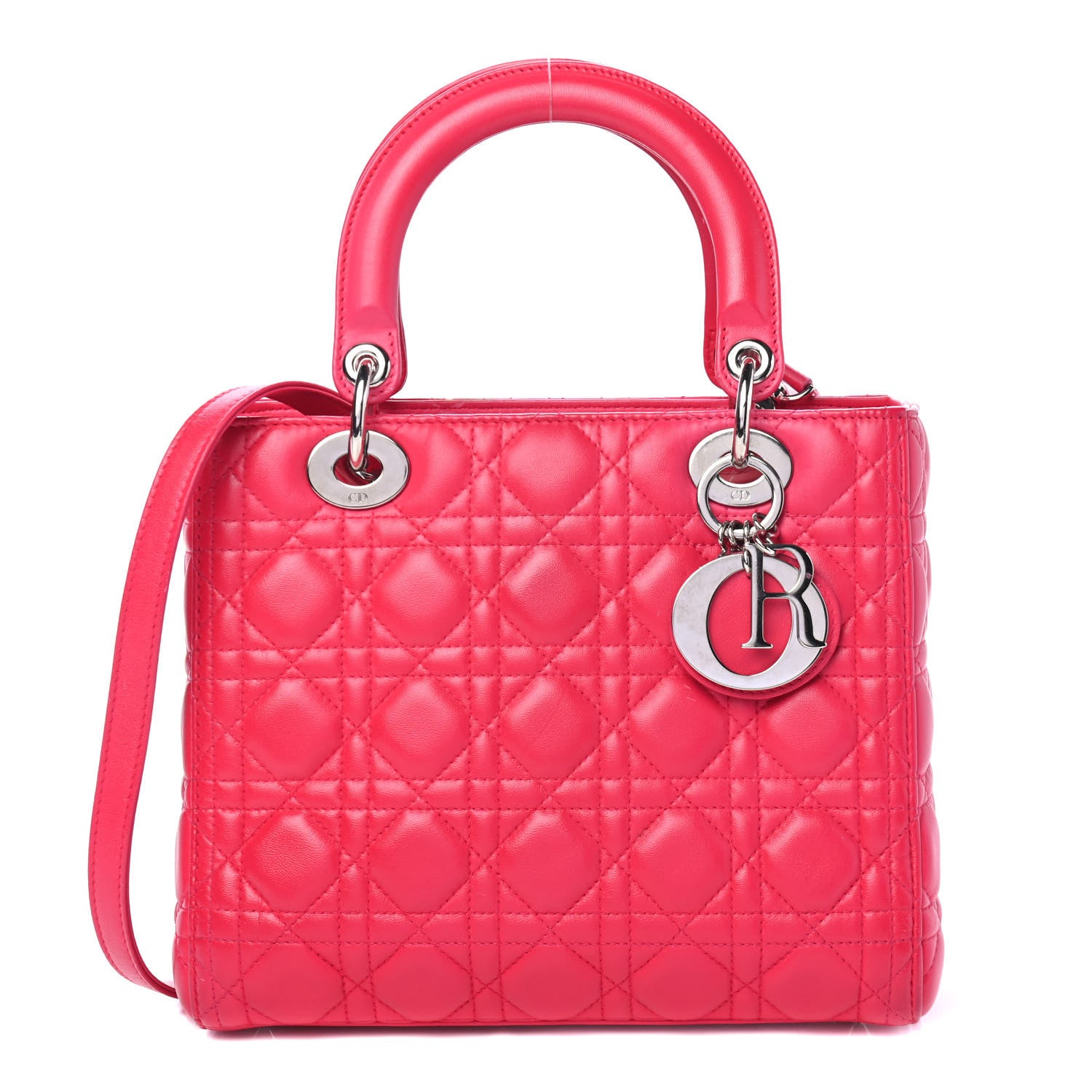 Christian Dior Lambskin Cannage Medium Lady Dior Pink 1 of 8