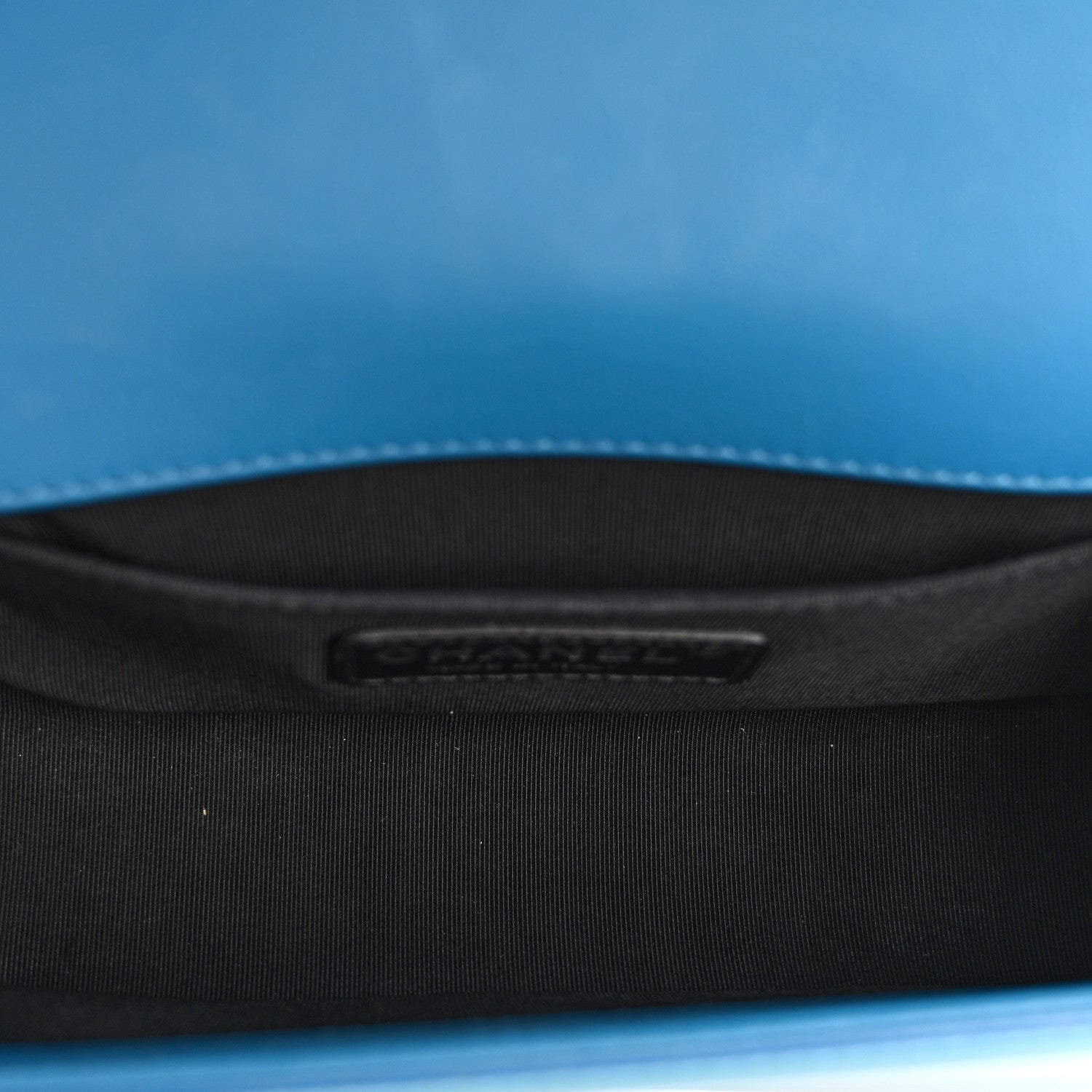 Chanel Patent Calfskin Quilted Small Plexiglass Boy Flap Blue 5 of 10
