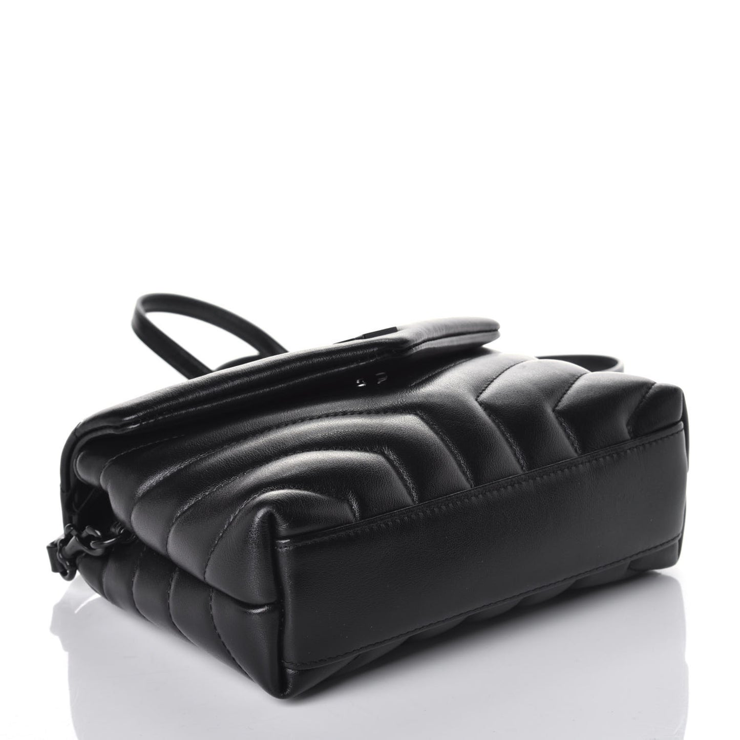 Calfskin Y Quilted Monogram Toy Loulou Crossbody Bag Black