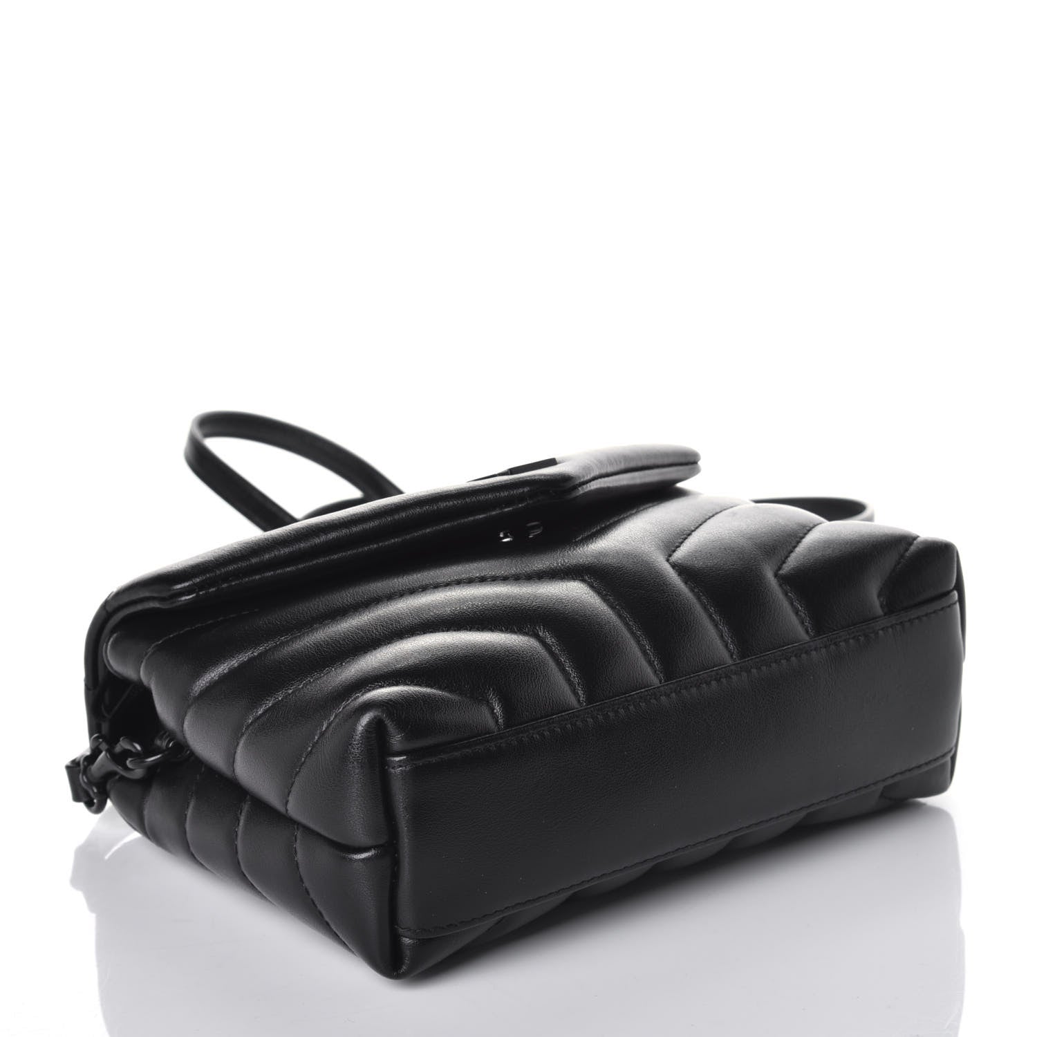 Saint Laurent Calfskin Y Quilted Monogram Toy Loulou Crossbody Bag Black 6 of 8