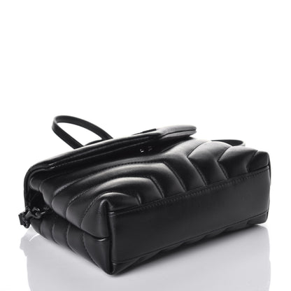 Saint Laurent Calfskin Y Quilted Monogram Toy Loulou Crossbody Bag Black 6 of 8