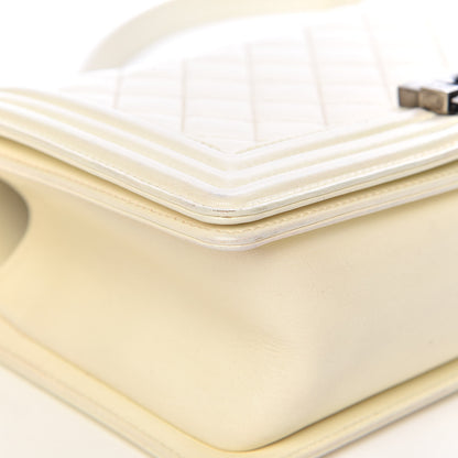 Chanel Lambskin Quilted Medium Boy Flap White 13 of 17