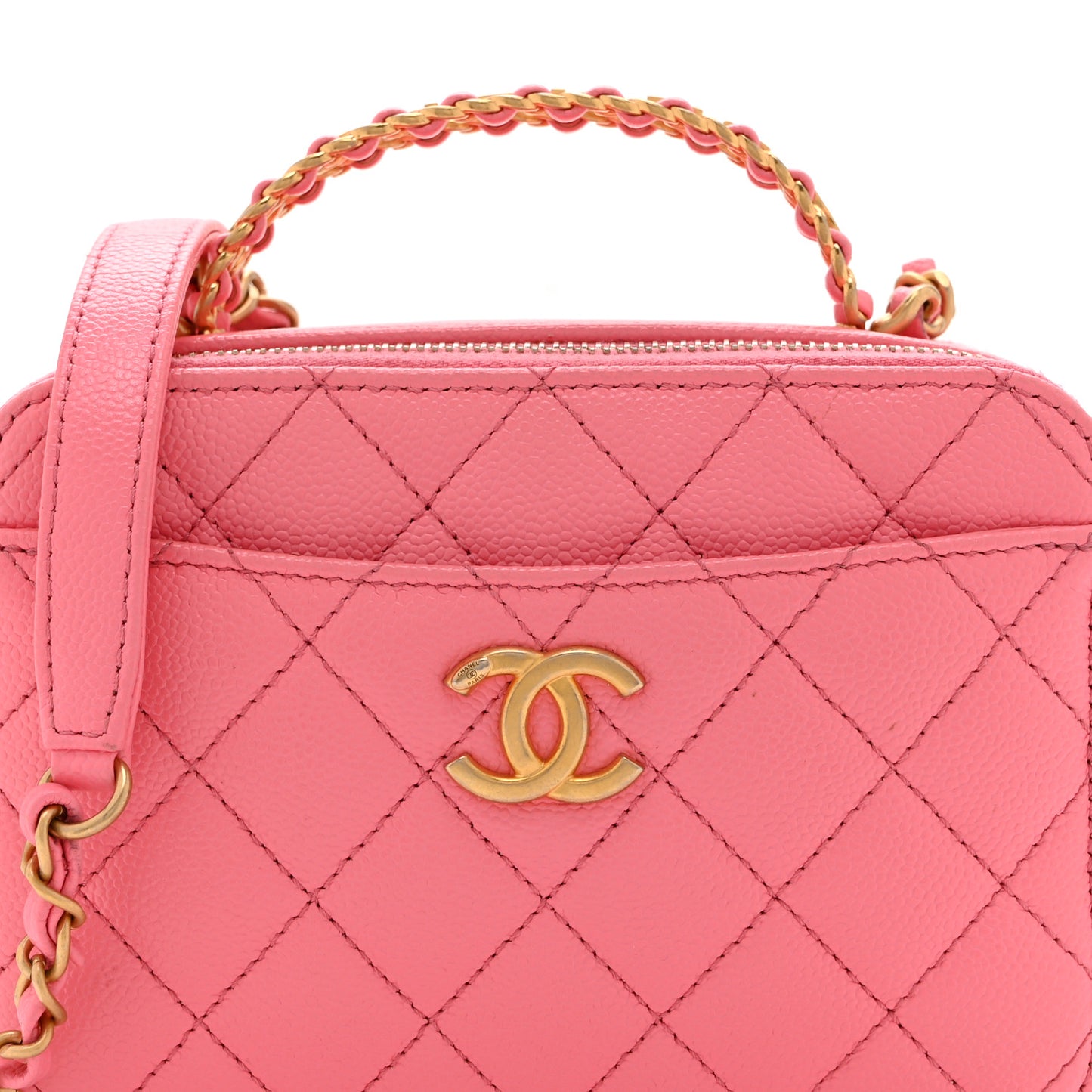 Caviar Quilted Pick Me Up Mini Vanity Case Pink