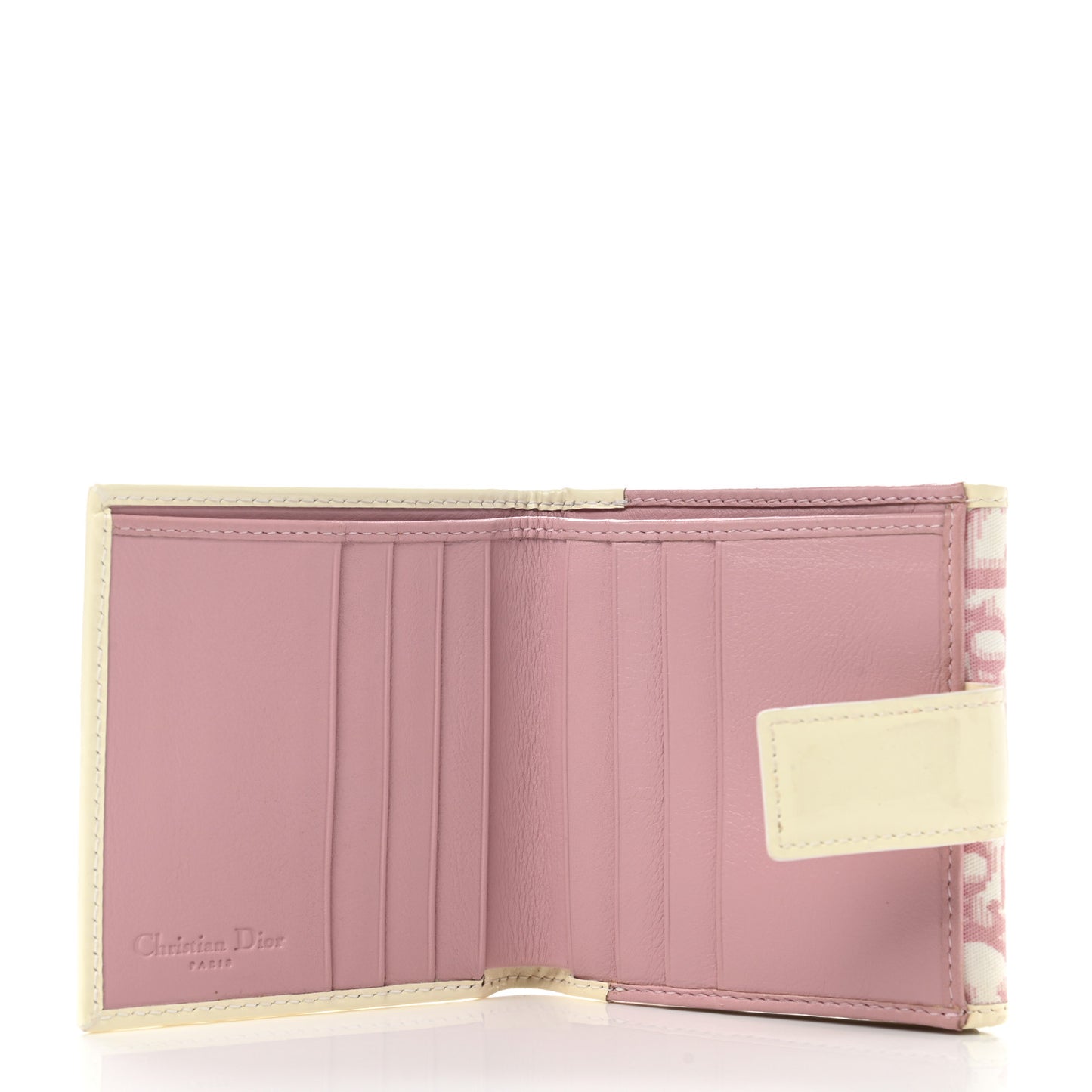 Monogram Girly Flap Compact Wallet Pink