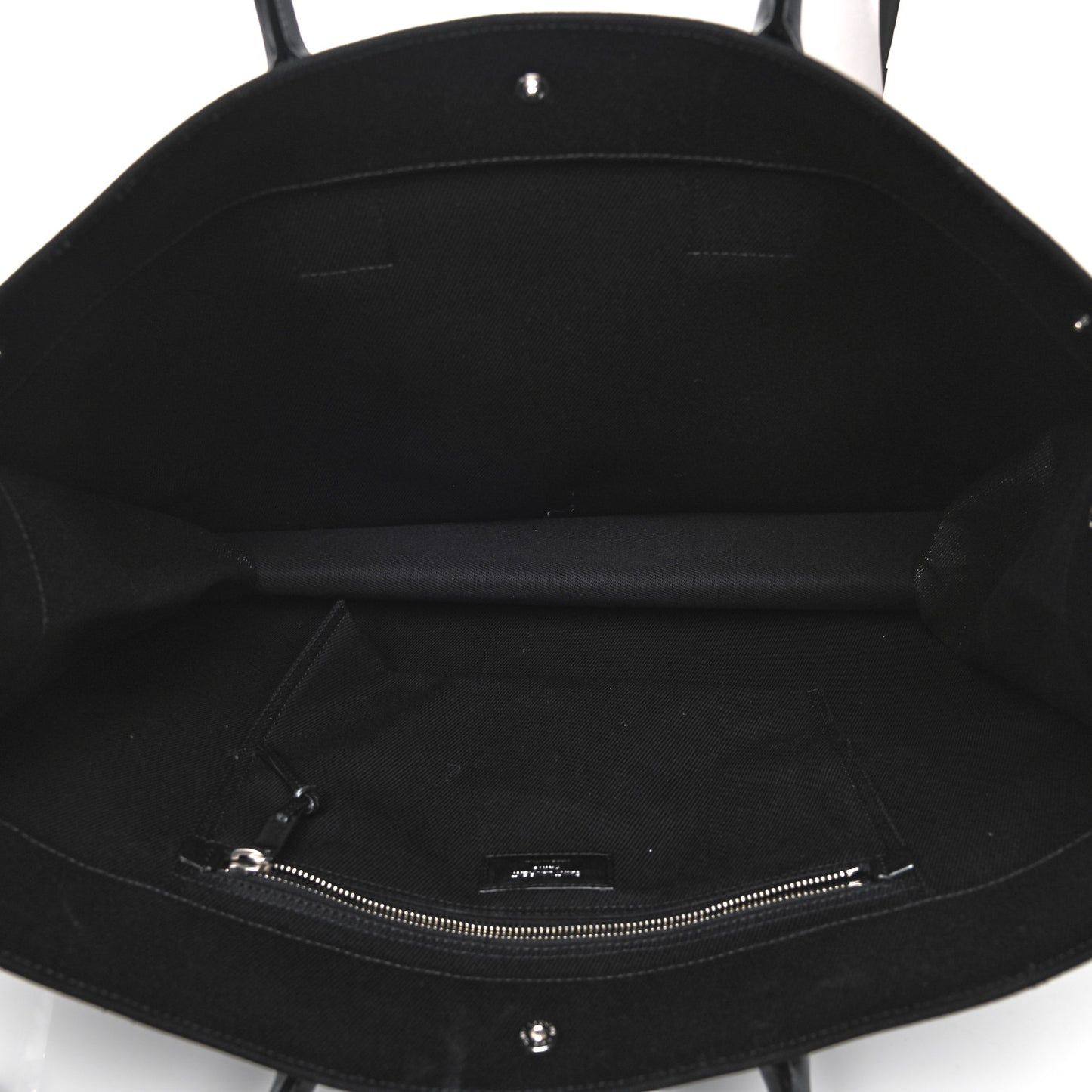 Linen Calfskin Rive Gauche Tote Black