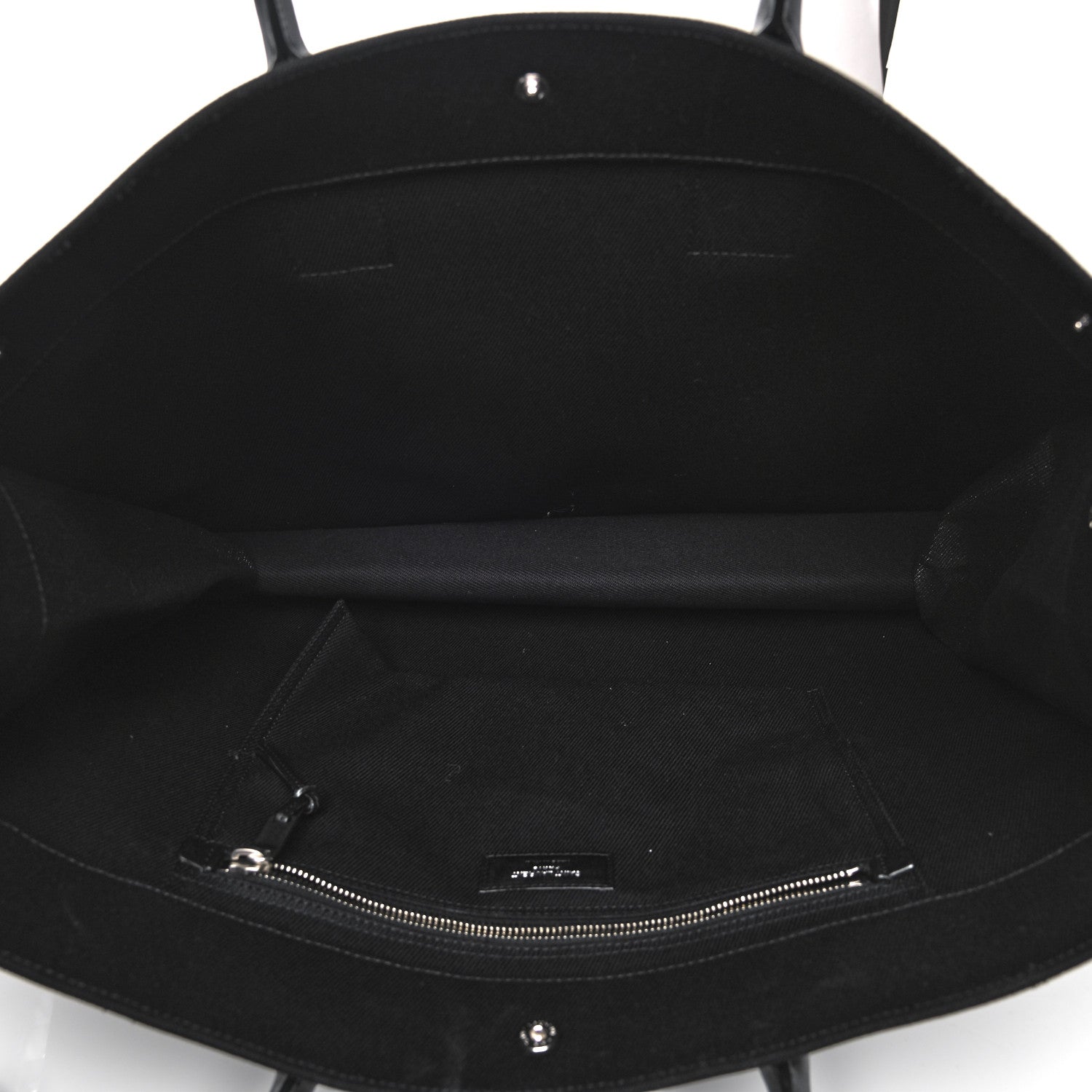 Saint Laurent Linen Calfskin Rive Gauche Tote Black 5 of 7