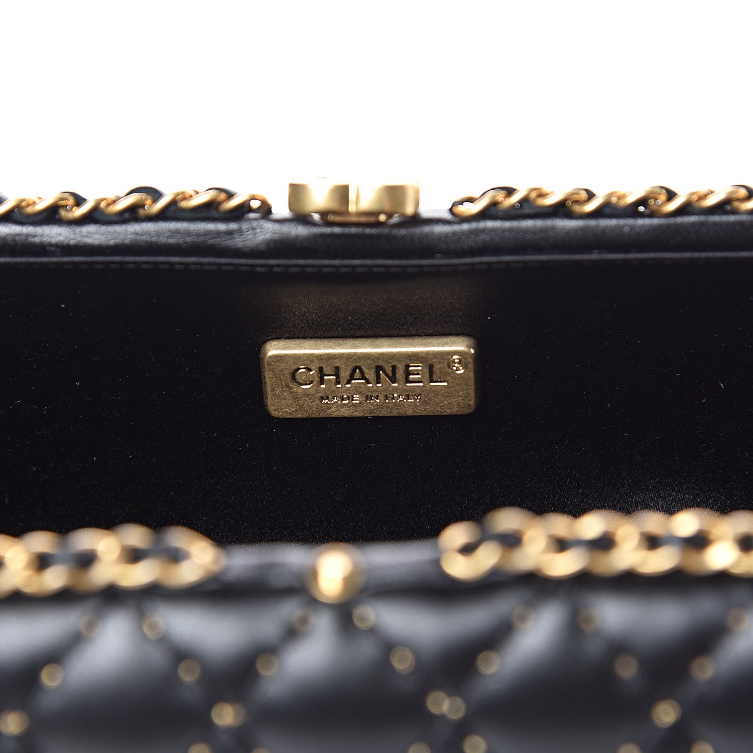 Chanel Lambskin Quilted Chain Around Clutch Black 6 of 10