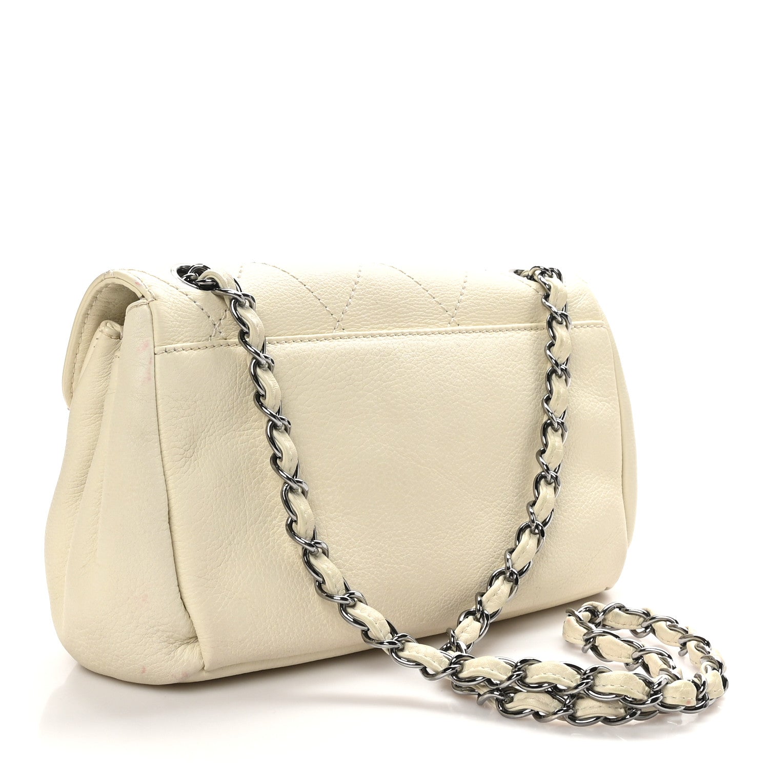 Chanel Calfskin Stitched Accordion Flap White 3 of 11