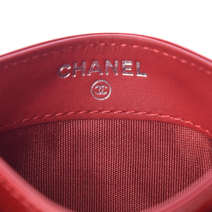 Chanel Patent Quilted Brilliant Card Holder Red 6 of 9