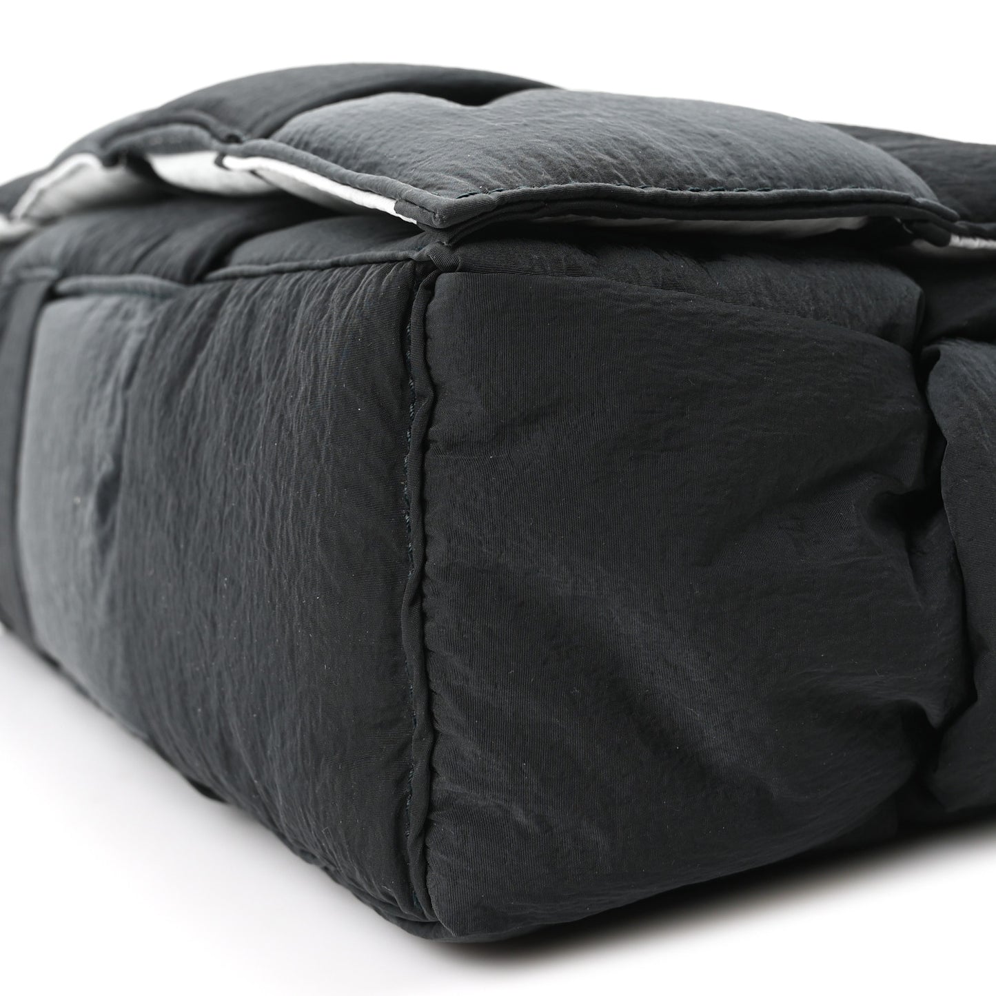 Nylon Intrecciato Padded Tech Cassette Bag Black White