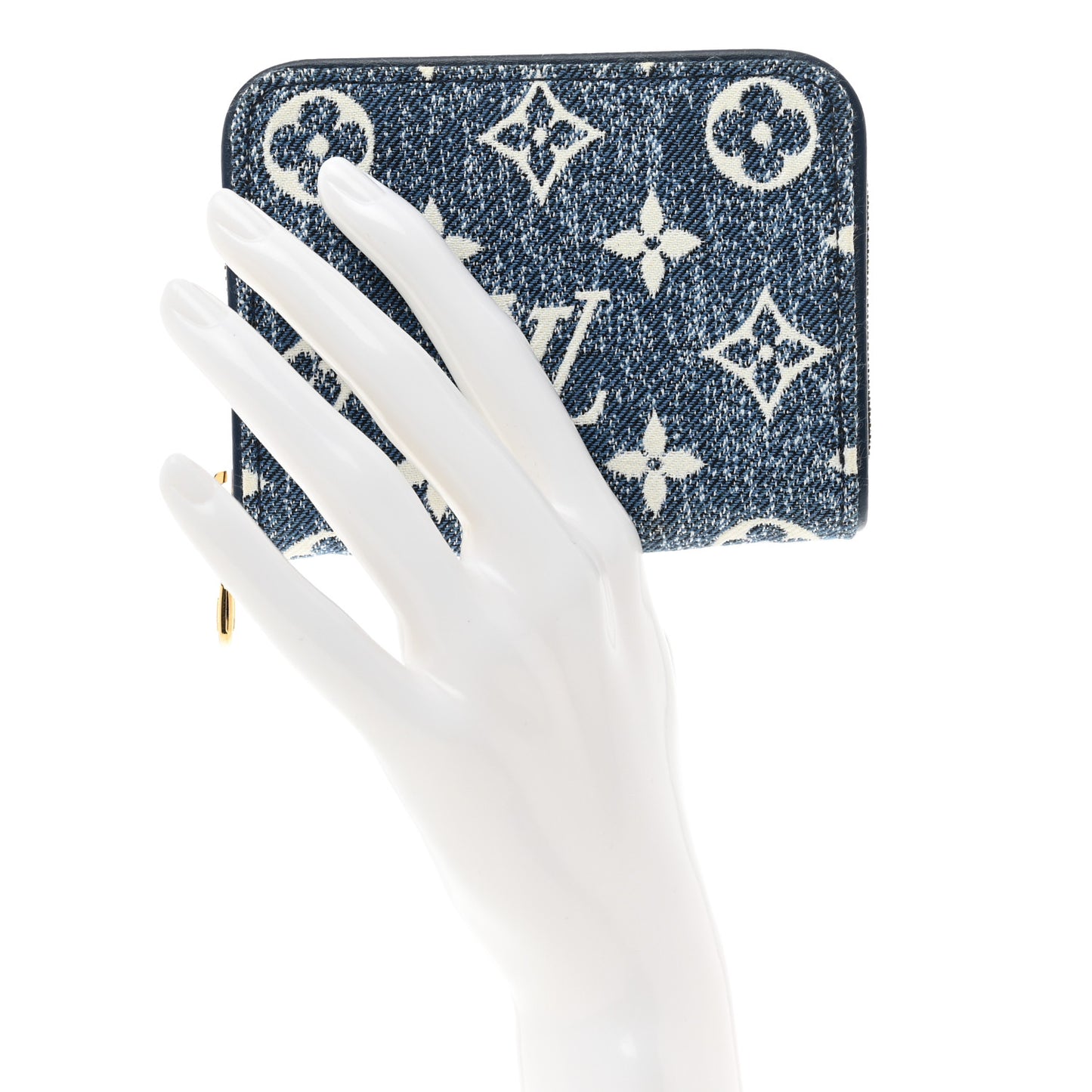 Denim Monogram Jacquard Zippy Coin Purse Bleu