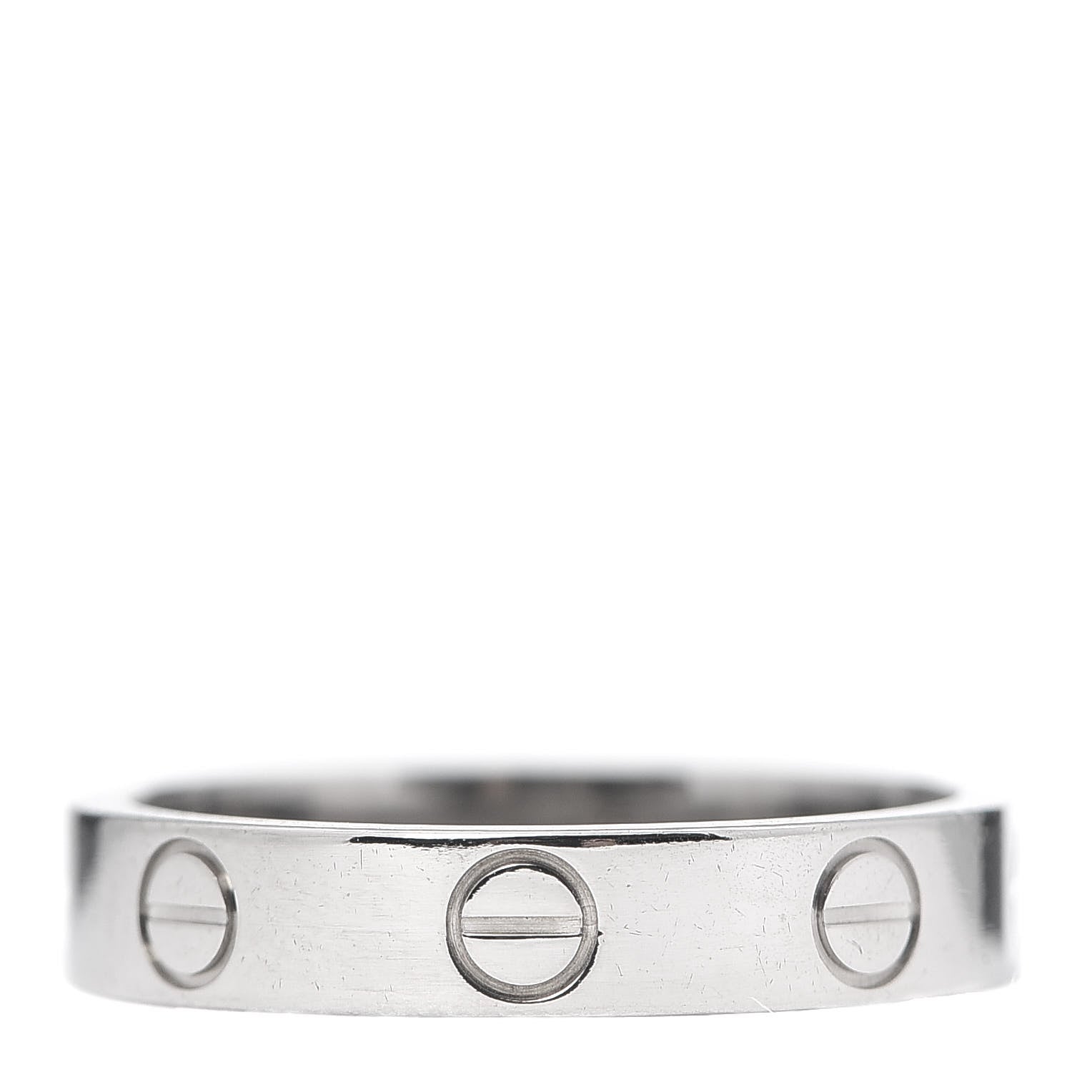 Cartier 18K White Gold 3.5mm LOVE Wedding Band Ring 50 5.25 1 of 5