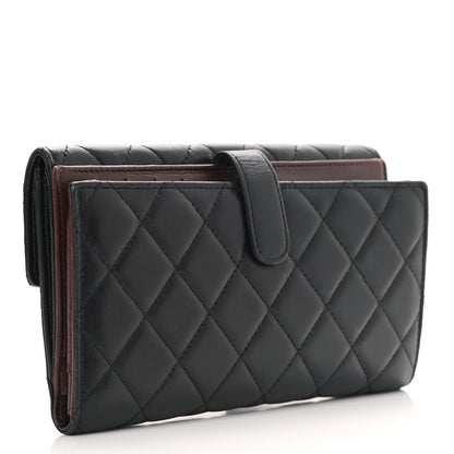 Chanel Lambskin Quilted Long Flap Wallet Black 3 of 8