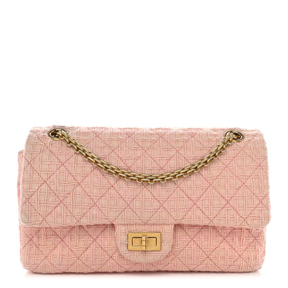 Chanel Wool Tweed Quilted 2.55 Reissue 225 Flap Light Pink 1 of 14
