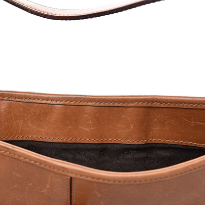 Gucci Calfskin Web Lobster Clasp Lock Jackie O Hobo Brown 11 of 18