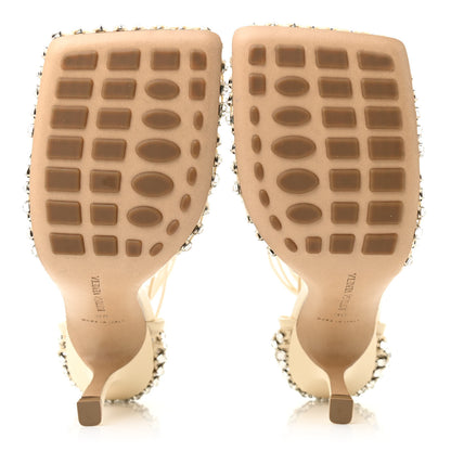 Bottega Veneta Mesh Nappa Crystal Embellished Sparkle Stretch Ankle Tie Sandals 38 Toile 5 of 9