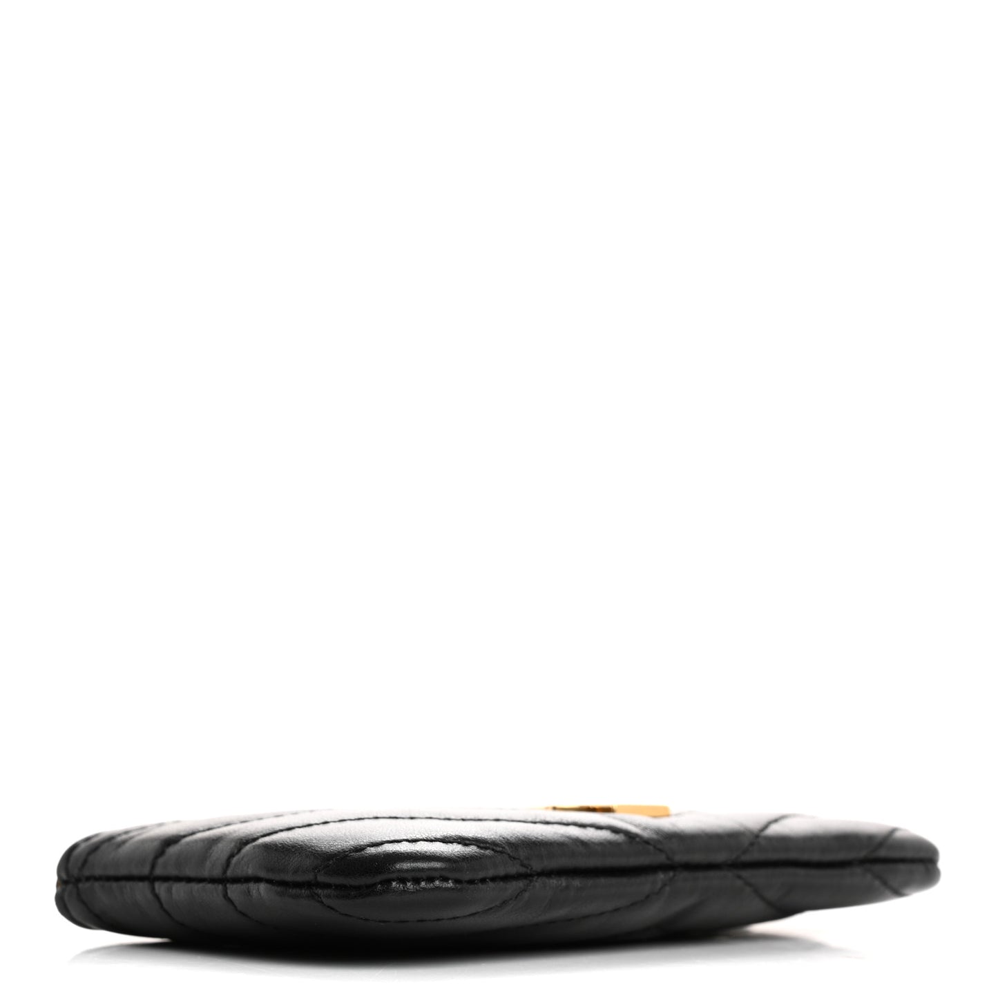 Calfskin Matelasse Monogram Key Pouch Black