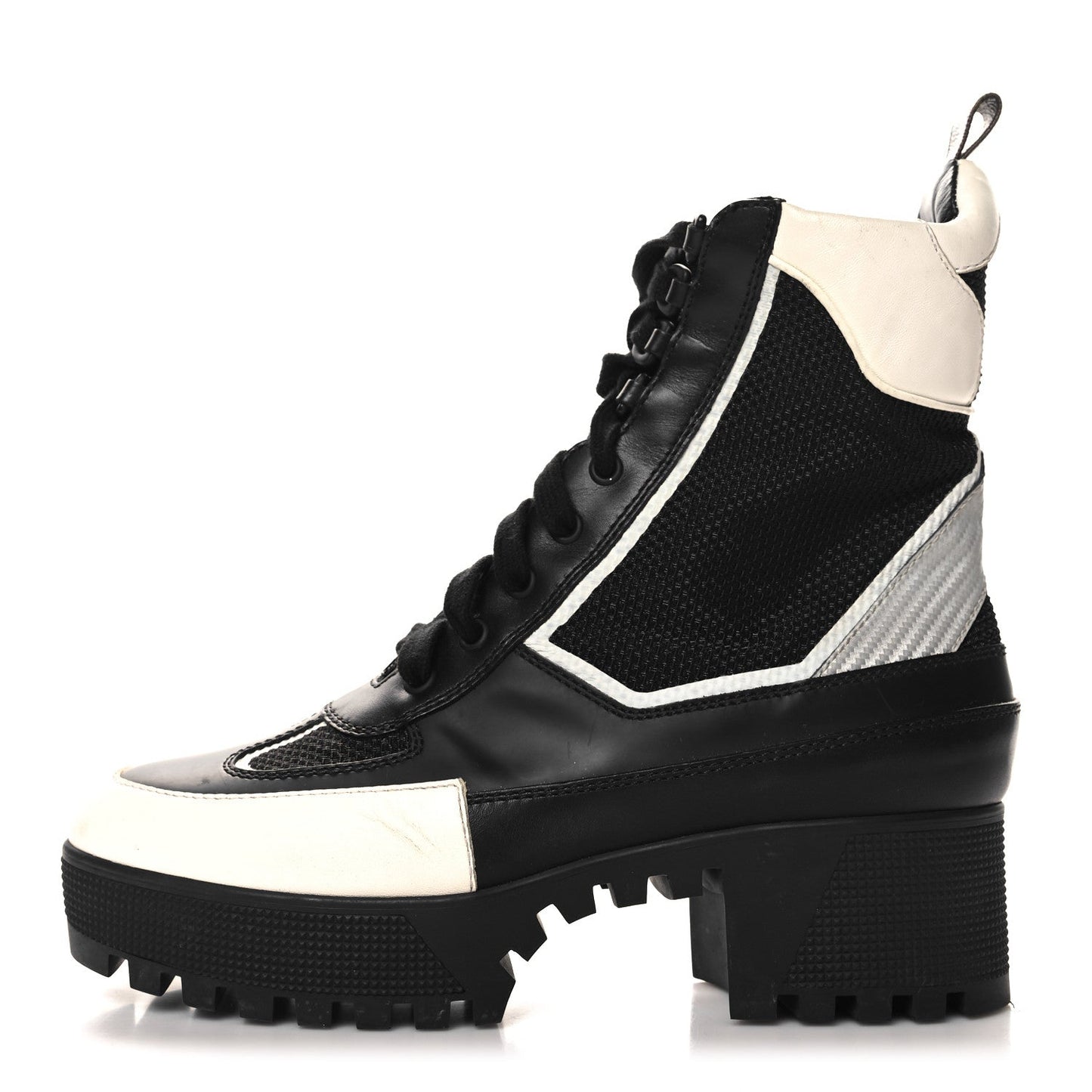 Calfskin Technical Nylon Laureate Platform Desert Boot 40 Black White