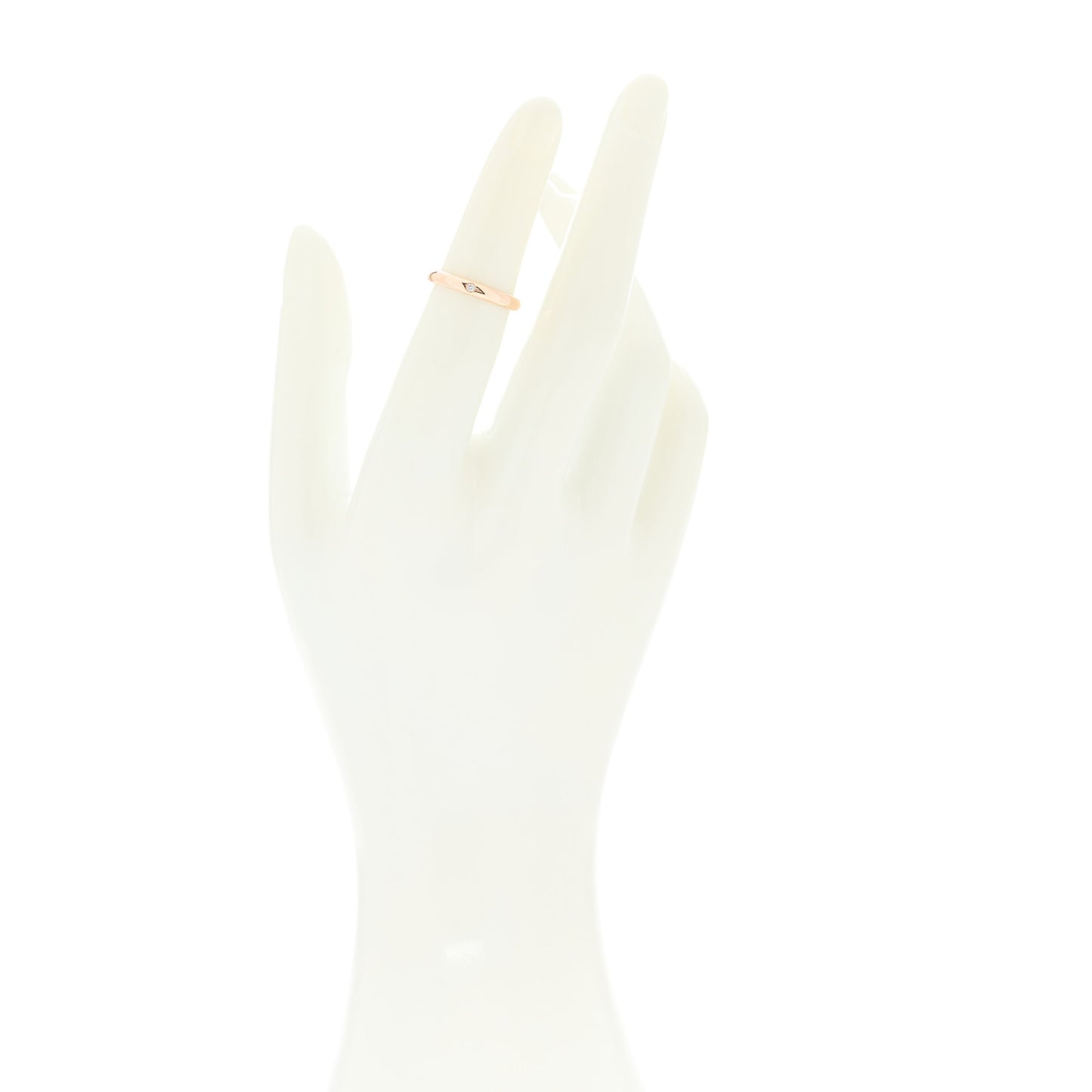 18K Pink Gold Diamond 2.6mm 1895 Wedding Band Ring 48 4.5