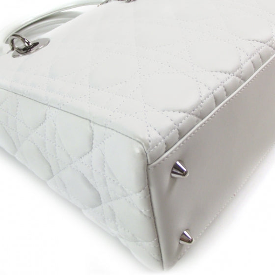 Christian Dior Lambskin Cannage Medium Lady Dior White 5 of 9