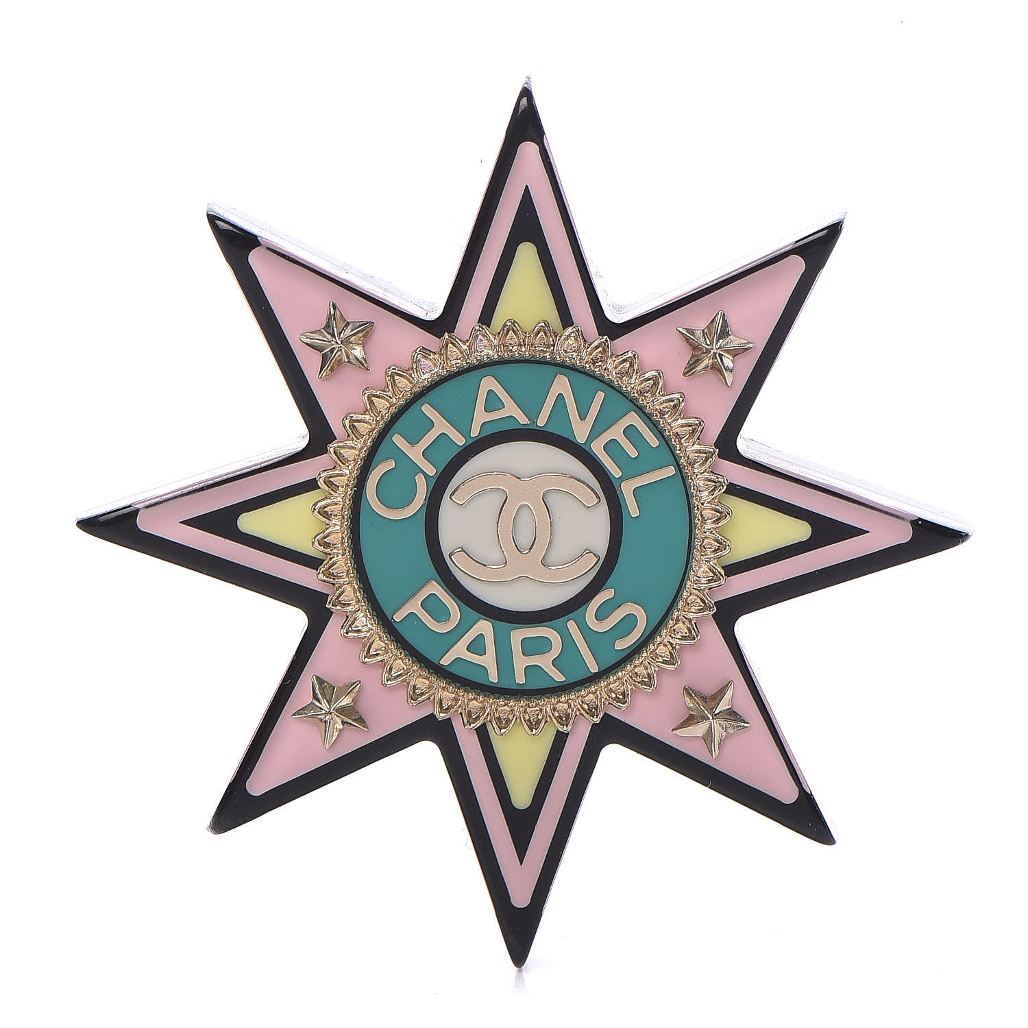 Chanel Resin CC Star Brooch Multicolor 1 of 4