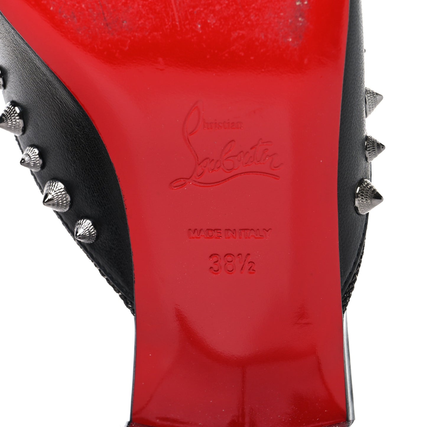 Patent Shiny Nappa Spikes Sun 35 Mules 38.5 Version Black