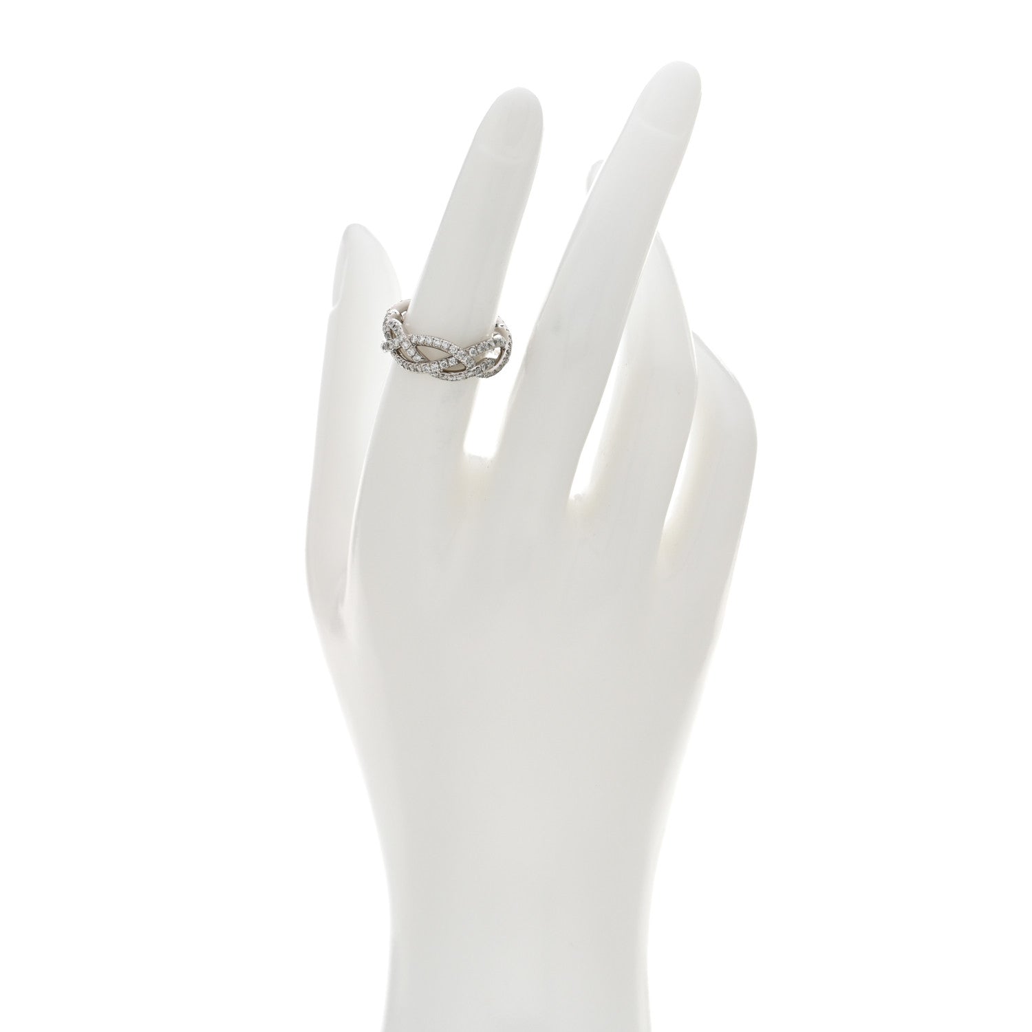 David Yurman Platinum Diamond Wisteria Band Ring 52 6 2 of 5