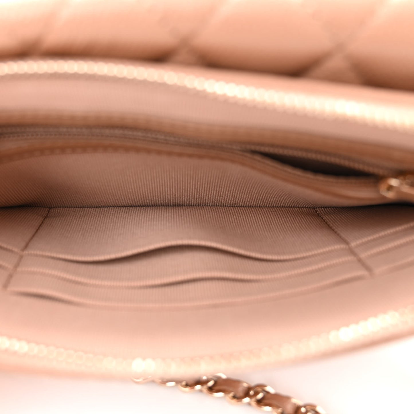 Caviar Quilted Flap Phone Holder With Chain Beige
