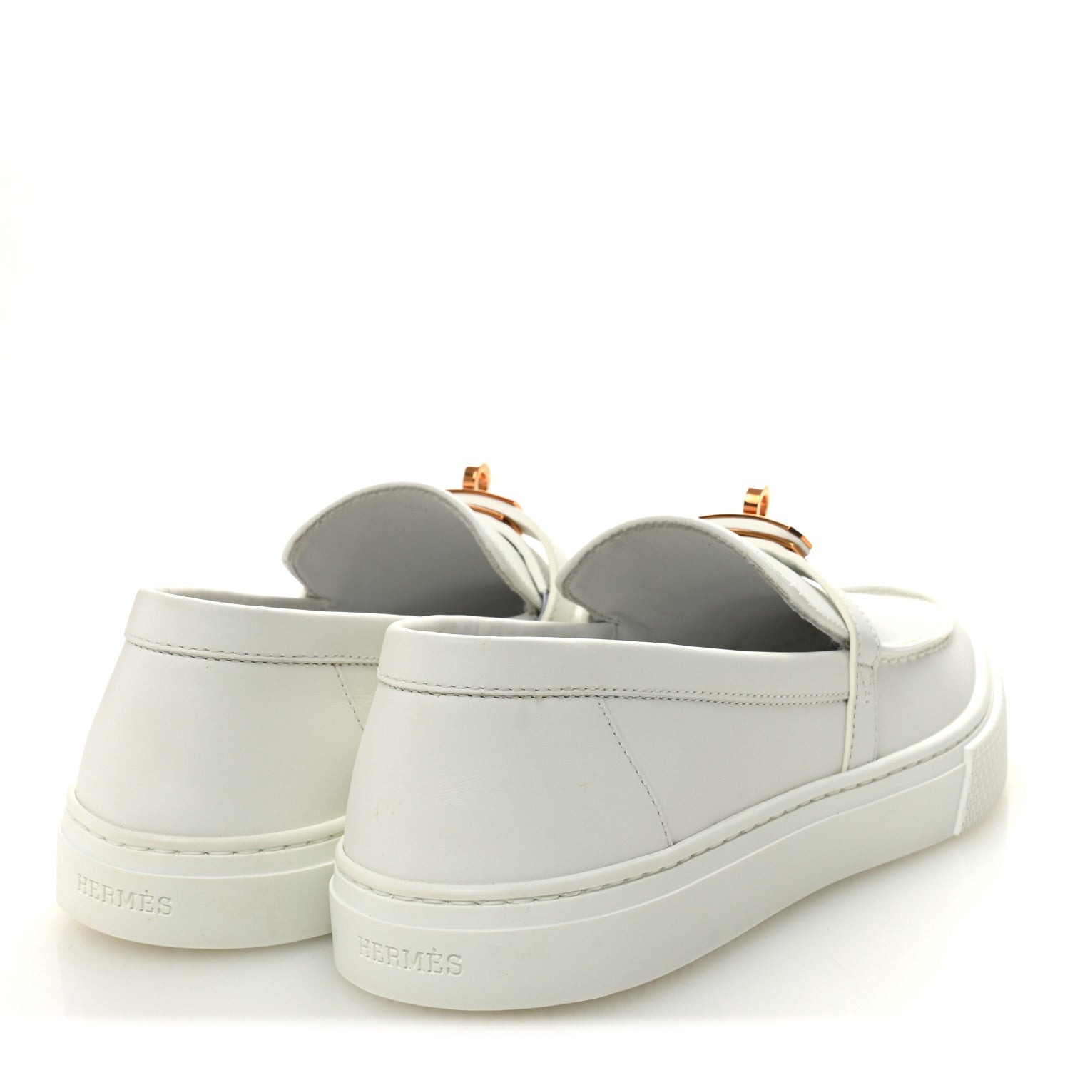 Hermes Calfskin Game Slip On Sneakers 39 White 4 of 9