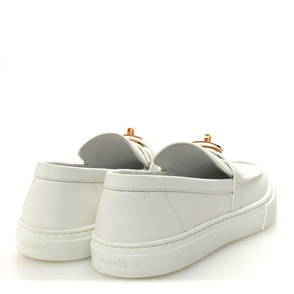 Hermes Calfskin Game Slip On Sneakers 39 White 4 of 9