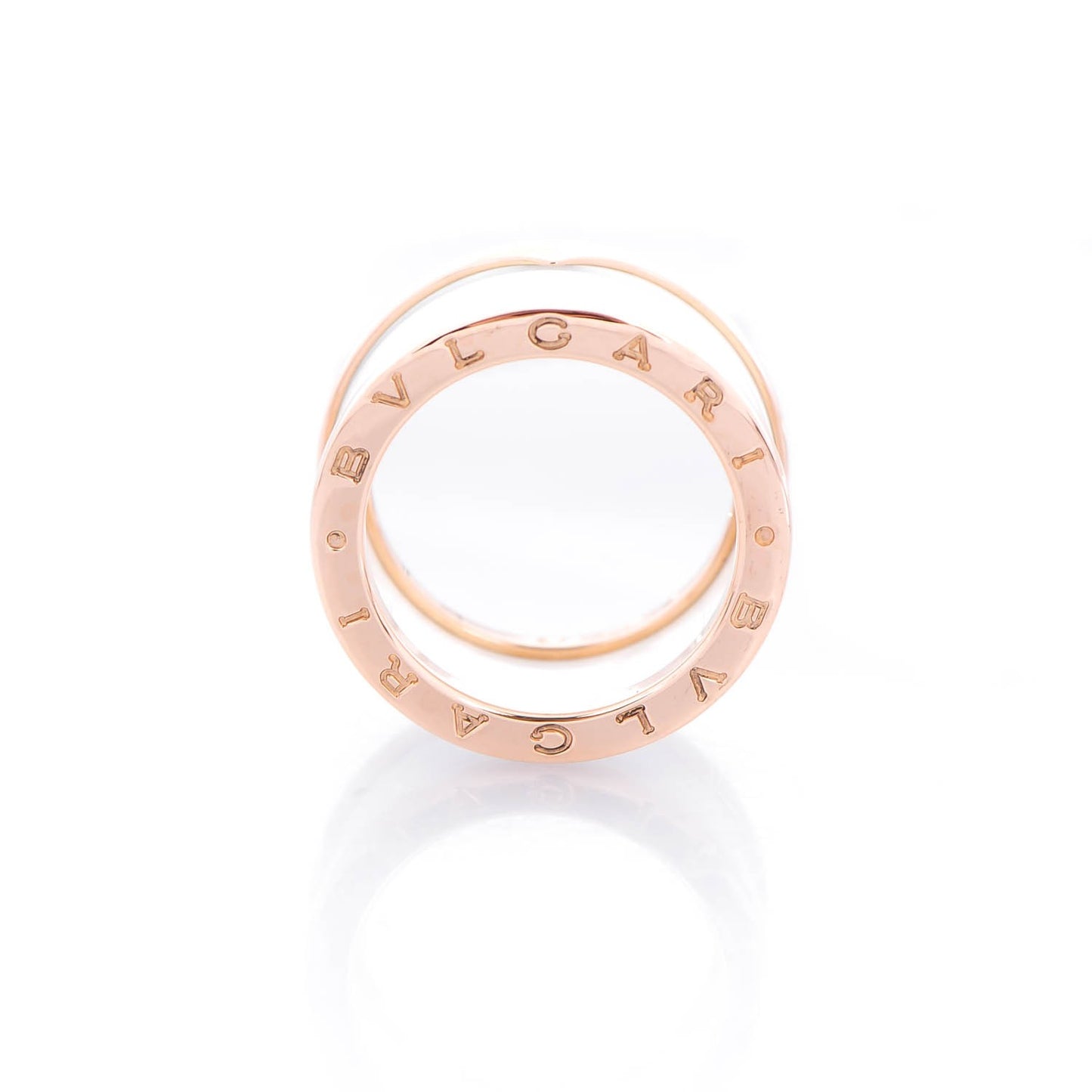 18K Rose Gold White Ceramic B.Zero1 Four-Band Ring 57 8