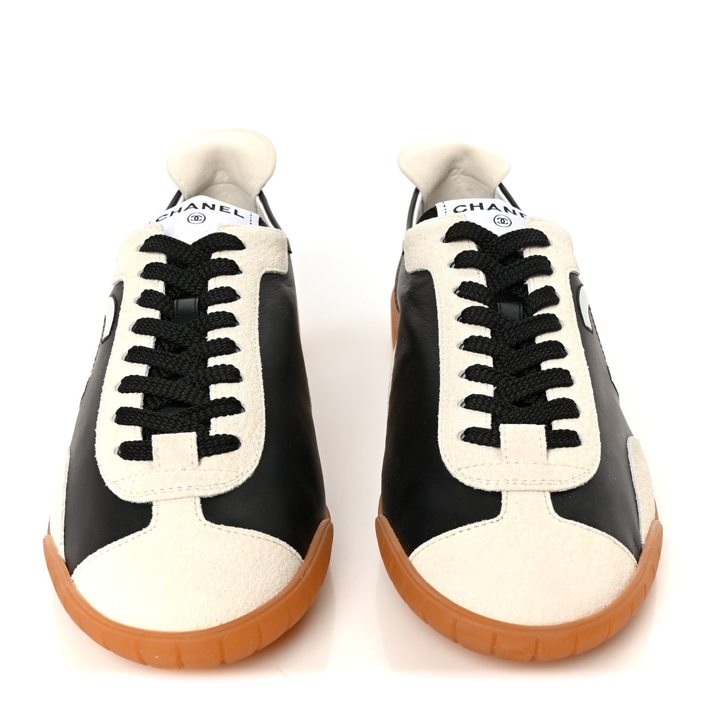 Calfskin Embossed Suede Sneakers 40 Black White
