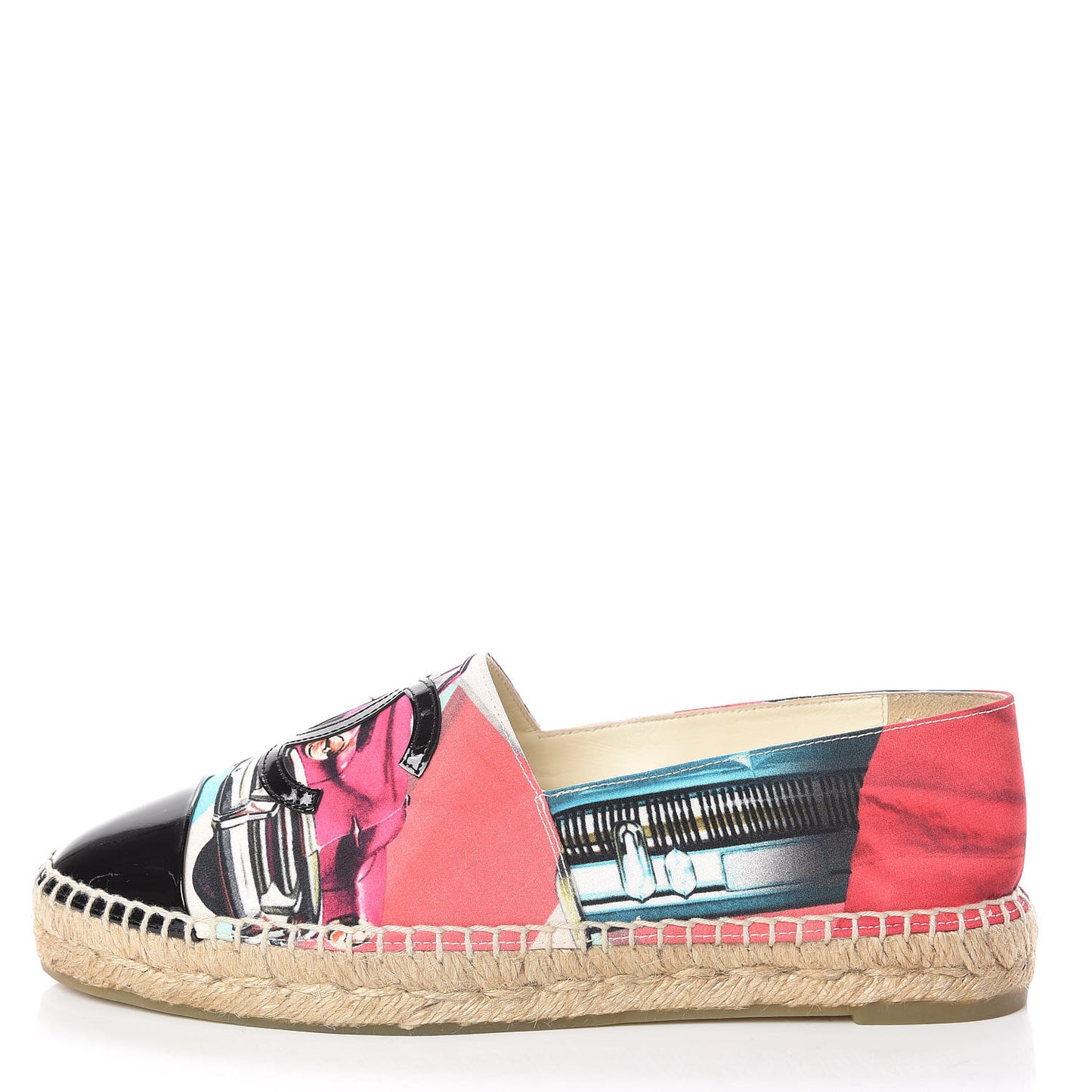 Patent Fabric CC Espadrilles 39 Multicolor Black