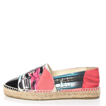 Chanel Patent Fabric CC Espadrilles 39 Multicolor Black 1 of 12