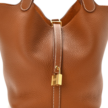 Hermes Taurillon Clemence Picotin Lock 22 MM Gold 8 of 11
