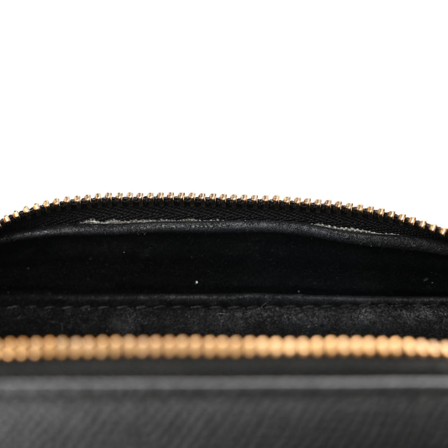 Grained Calfskin Caro Double Pouch Black