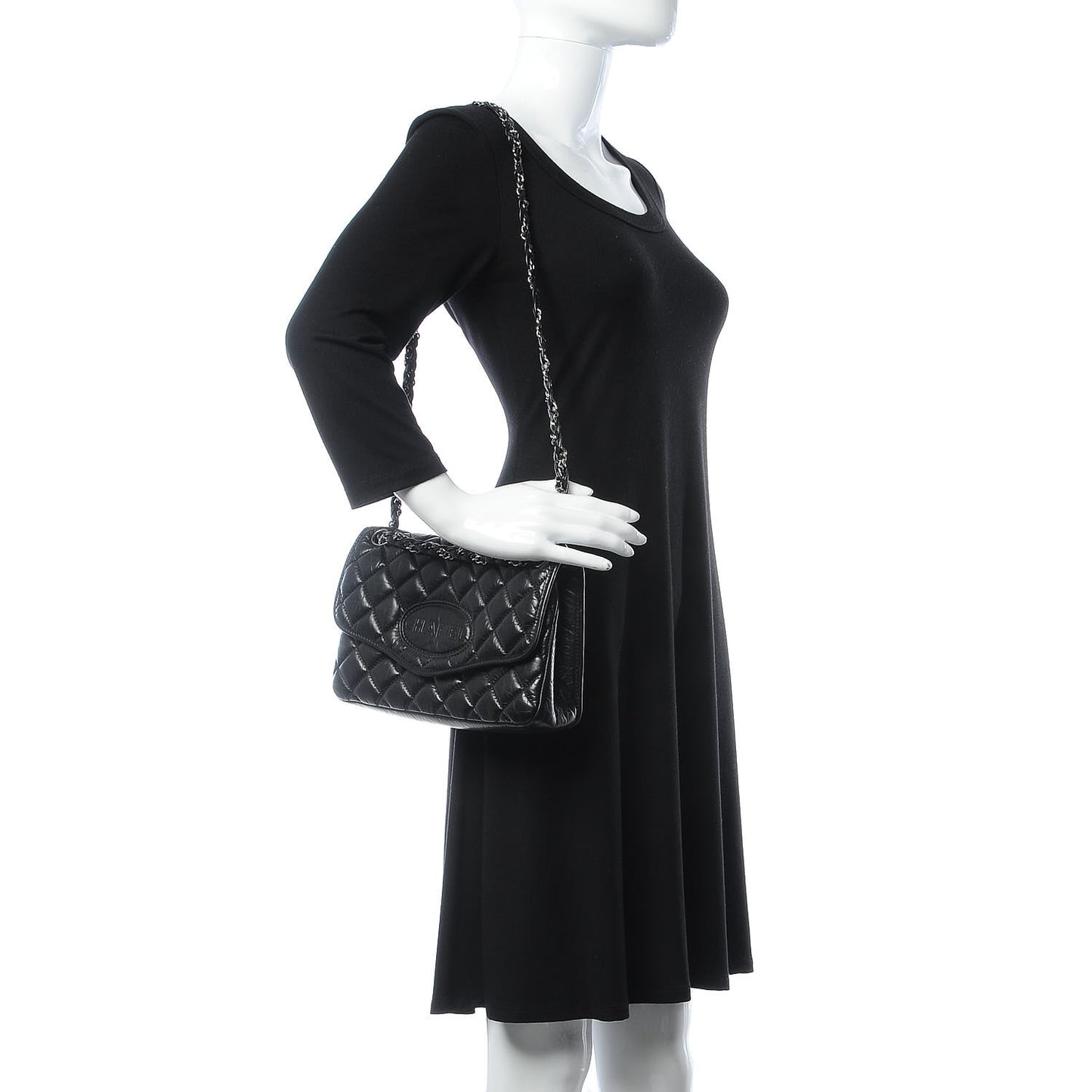 Aged Calfskin Vintage Ligne Flap Black