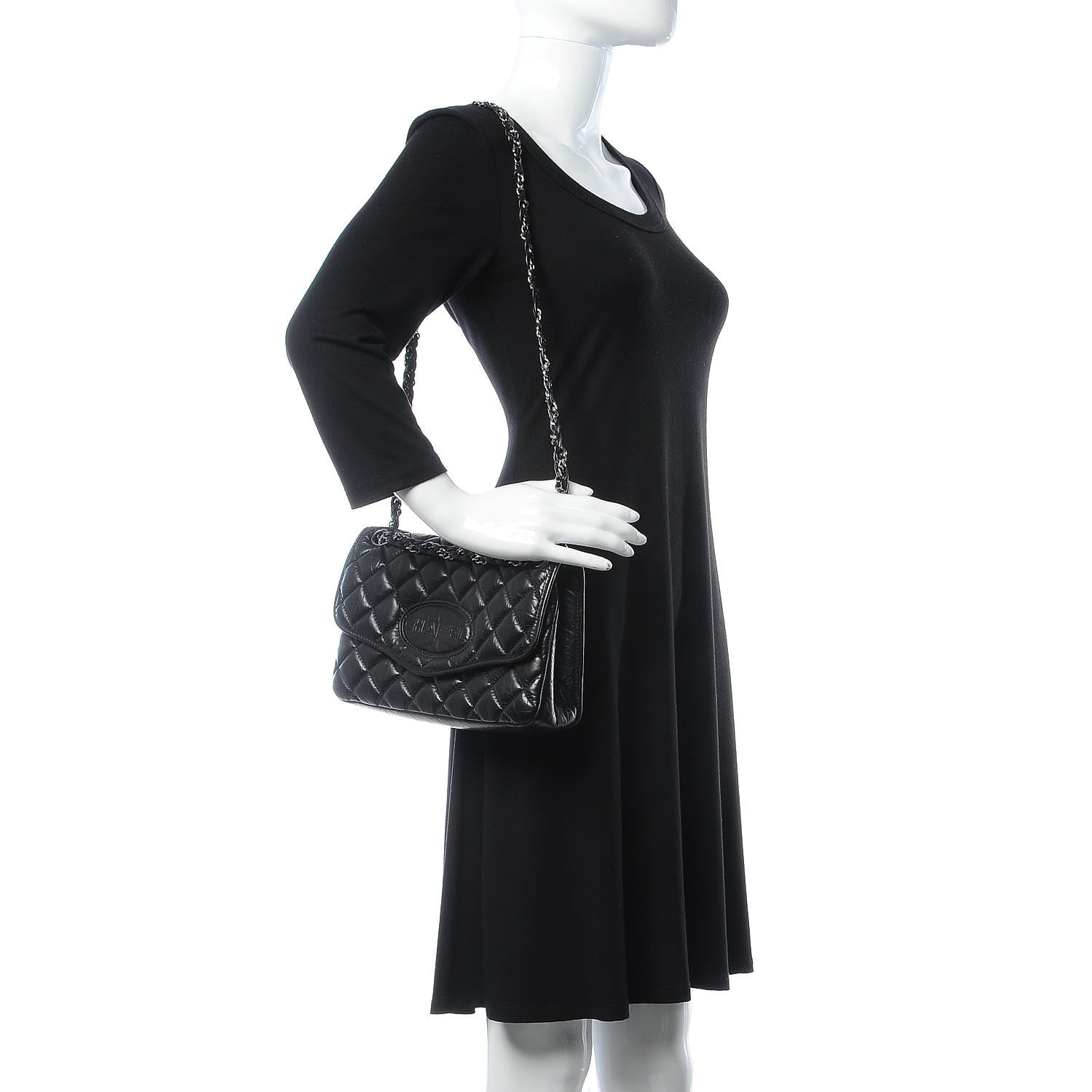 Chanel Aged Calfskin Vintage Ligne Flap Black 2 of 8