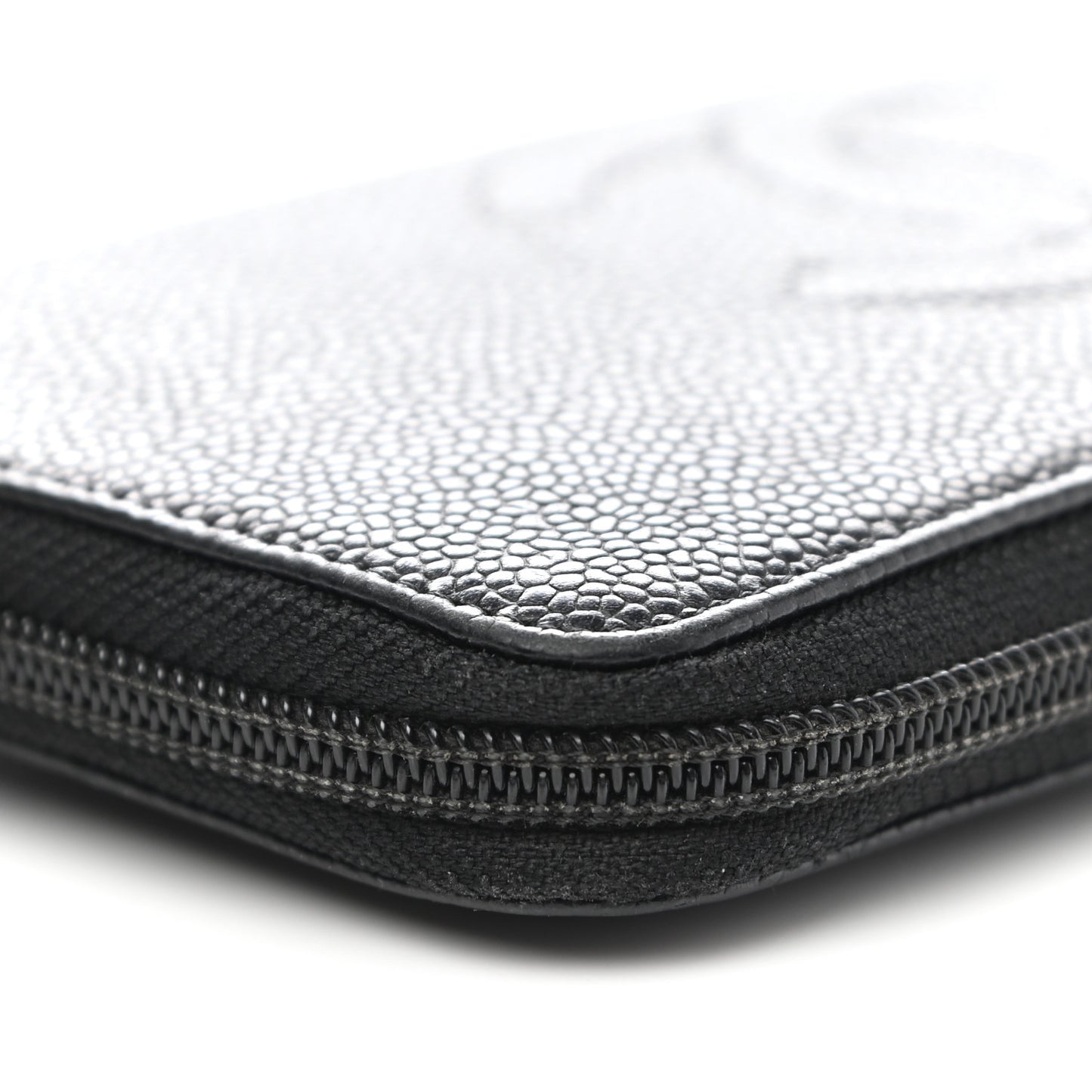 Caviar Large Timeless CC Zip Around Wallet Black