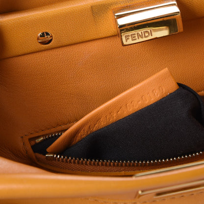 Fendi Nappa Mini Peekaboo Iconic Satchel Giallo Syrup 8 of 14