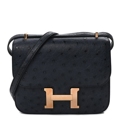 Hermes Ostrich Constance 18 Bleu Indigo 1 of 13