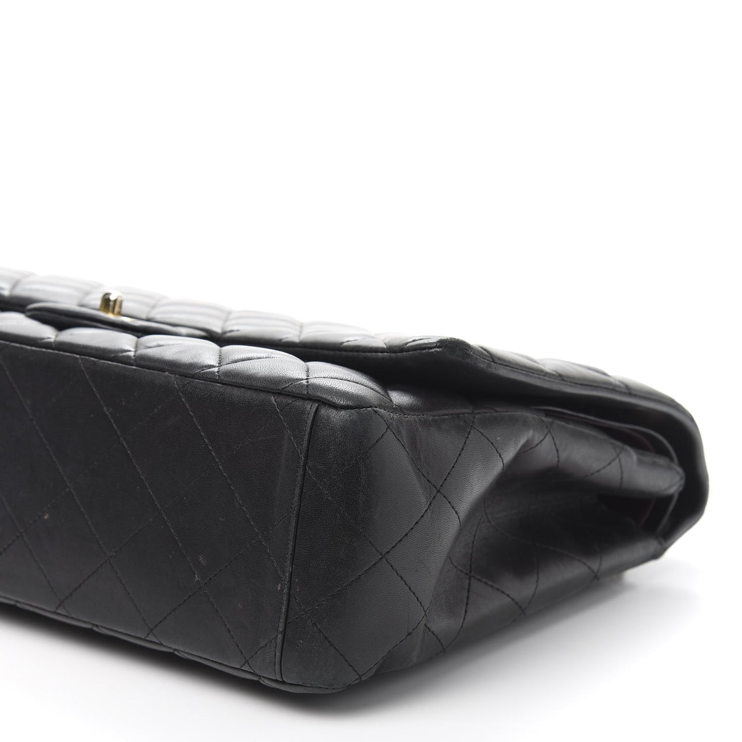 Lambskin Quilted Maxi Double Flap Black