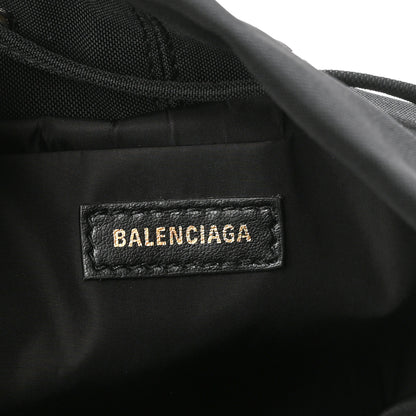 Balenciaga Recycled Sport Nylon Logo Embroidered Wheel Drawstring Bucket Bag XS Black 6 of 9