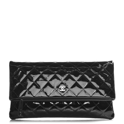 Chanel Patent Calfskin Quilted Beauty CC Clutch Black 1 of 8