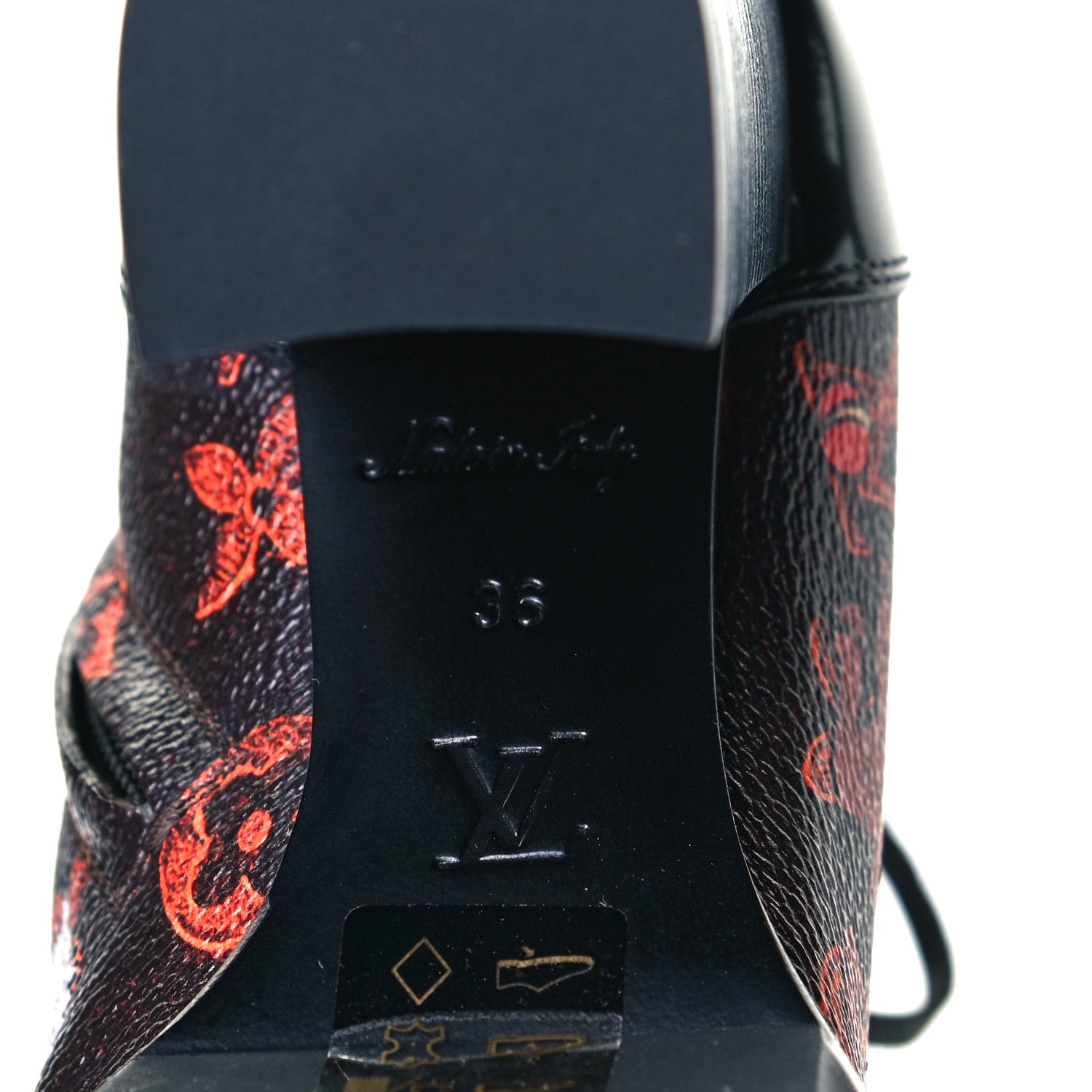 Louis Vuitton Patent Calfskin Catogram Star Trail Ankle Boots 36 Black Marron 9 of 9