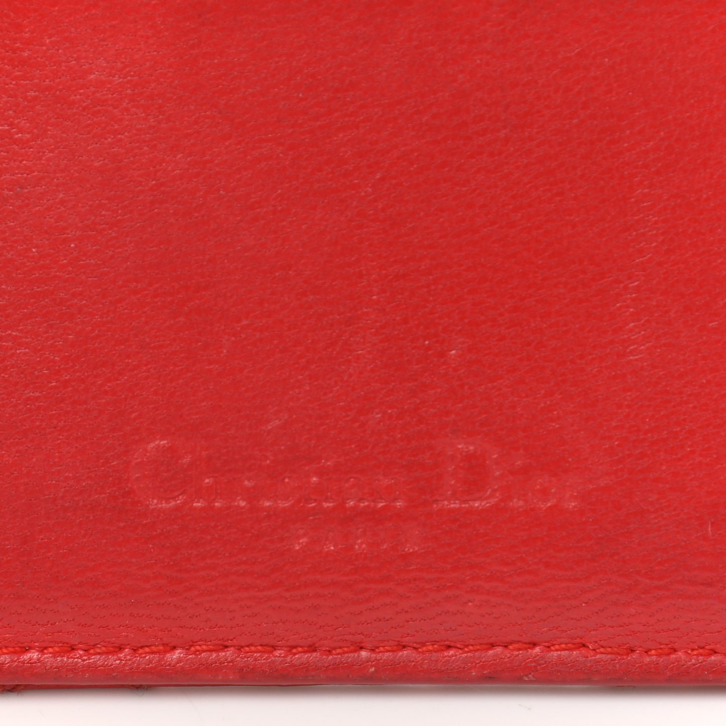 Lambskin Cannage Lady Dior Card Holder Red